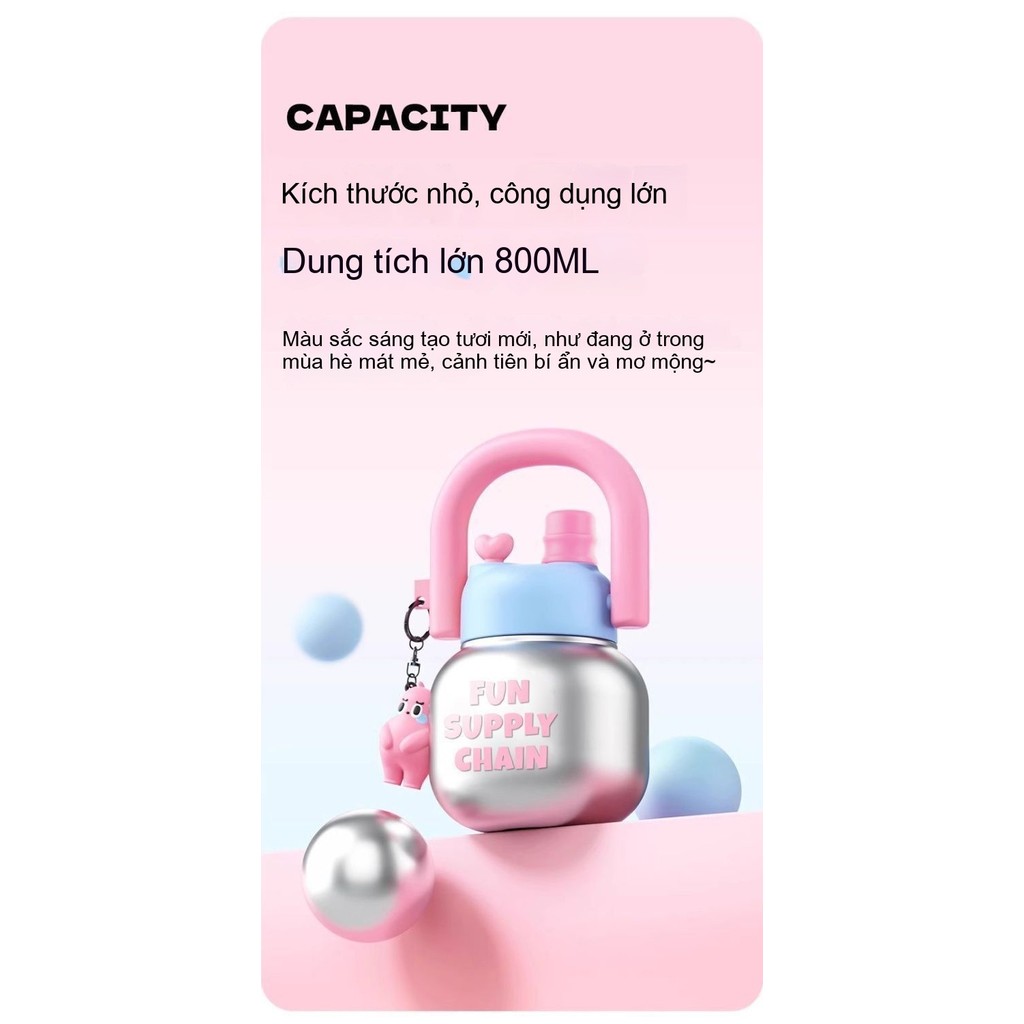 Cốc Nước Thể Thao Dung Tích Lớn 2 Trong 1, Có Ống Hút Và Tay Cầm, Dung Tích Siêu Lớn, Phong Cách Hàn Quốc Hợp Thời Trang, Thích Hợp Cho Nam Nữ Học Sinh