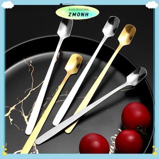 ZMONH 1 Chiếc Thép Không Gỉ Tay Cầm Dài Thìa Đá Bộ Đồ Ăn Cho Cà Phê & Trà Kem Món Tráng Miệng Khuấy Thìa Muỗng Không