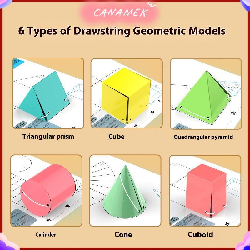 CANAMEK 1 Bộ Huấn Luyện Tư Duy Không Gian DIY Toán Học Sách Hình Học 3D Sách Yên Tĩnh Cho Trẻ Em Montessori Giáo Dục Truy Tìm Sách Bài Tập CSF
