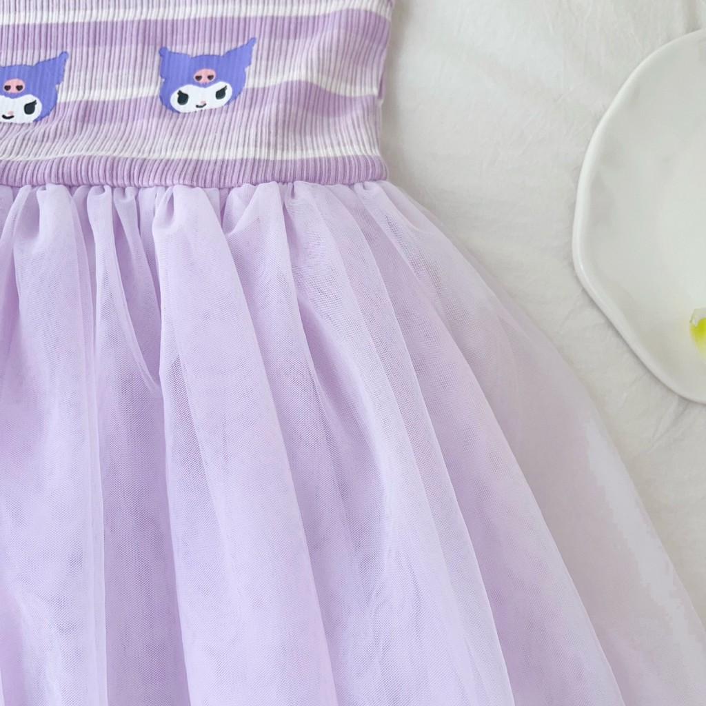 Mùa Hè Phong Cách Mới Bé Gái Sling Đầm Hoạt Hình Đầm Công Chúa Dễ Thương 100-140 Size 91JP