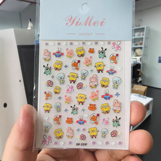 🍒 Nhãn dán móng tay hoạt hình Baby Pie Star 3D Ngoại hình học sinh Nhãn dán móng tay dập nổi ba chiều 26.3.1