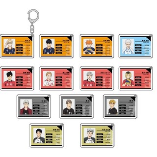 Haikyuu Acrylic Keychain Kawaii Student Package Hinata Shoyo Tobio Kageyama Kozume Kenma Anime Cartoon Accessory