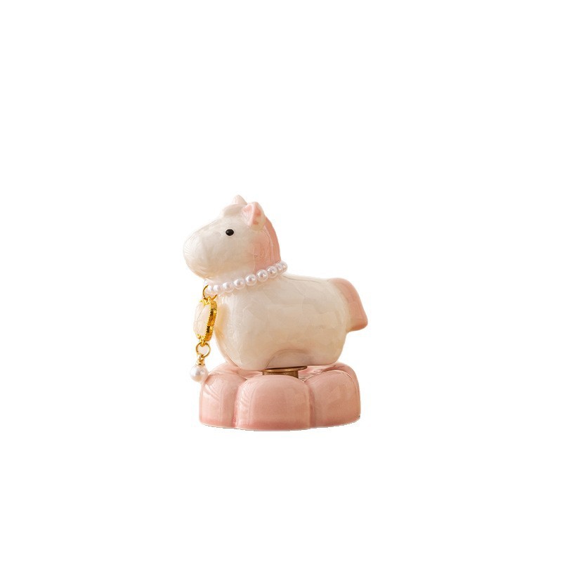 🌟Năm Ngựa Pha Lê Glaze Xoay Bộ Bầu Nhiều Màu Sắc Biến Đồ Trang Trí Âm Nhạc Trang Trí Nhà Cửa NVUY