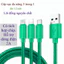 Dây cáp sạc 3 đầu bọc dù đa năng nhiều màu sắc - dài 1.2m . Dùng được cho nhiều dòng điện thoại và thiết bị điện khác