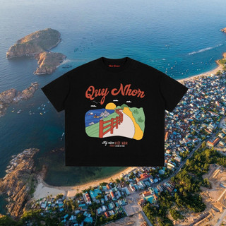 Áo Thun Du Lịch QUY NHƠN - Áo Oversize - Tee Cotton Unisex Nam Nữ chất thun cotton 250gsm