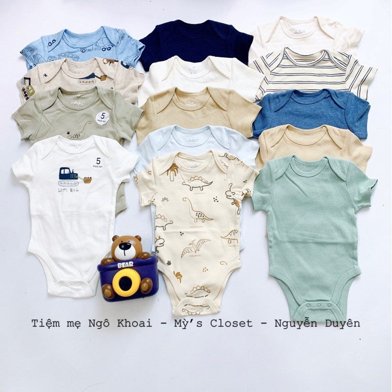 [MD77]  Body ngắn tay chất liệu cotton organic , tổ ong thông hơi CASTRO cho bé yêu 3-12M