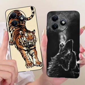 Ốp Lưng Cho Itel S24 S6.67LN Vỏ Điện Thoại Dễ Thương Mát Hổ Sói Mềm Vỏ Silicon Vỏ Bảo Vệ Mặt Sau Cho ItelS24 Capa S 24 Cản