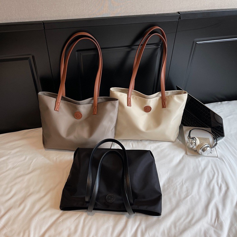Túi xách nữ Túi Tote dung tích lớn có dây kéo và nhiều túi Túi đeo vai Nylon chống thấm nước nhẹ