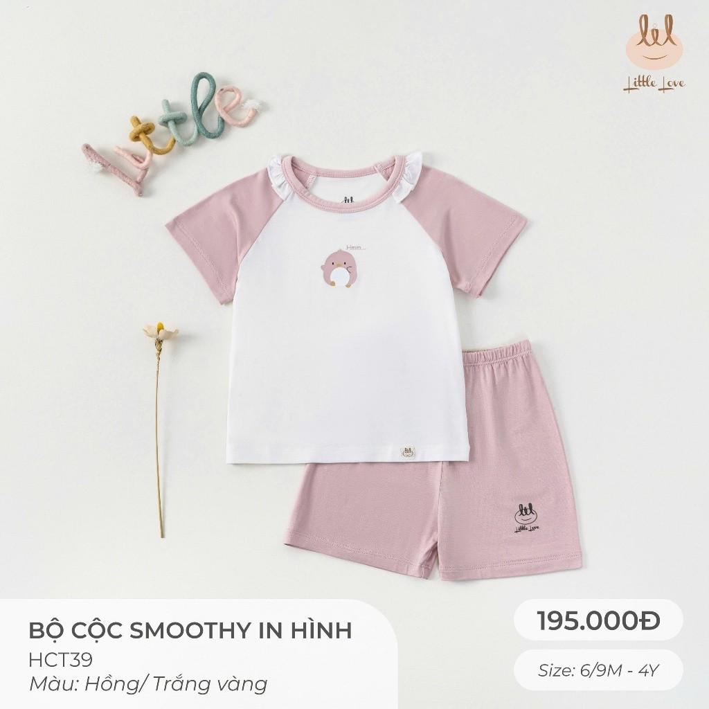 Bộ Cộc tay Vải Sợi tre kháng khuẩn [ Siêu Mềm, Mát, Mịn Co Dãn Và Thấm Hút Mồ Hôi Tốt] Size 6M - 4Y (HCT39)