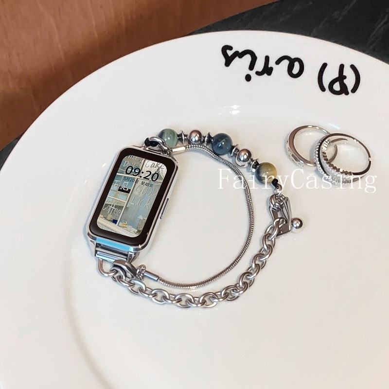 Hạt kim loại thời trang Thích hợp cho Huawei Watch Fit3 Fit4 4pro Dây đeo và Huawei Band 8 9 10 11 pro NFC Dây đeo thủ công