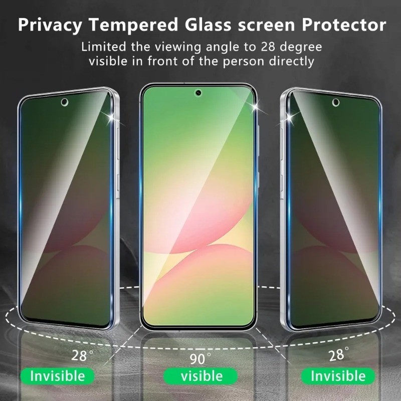 2 Miếng Dán Bảo Vệ Màn Hình HD Kính Cho Samsung Galaxy A17 A16 A15 A14 A13 Riêng Tư Kính Cường Lực Trong Suốt Cho Galaxy A07 A06 A05s A05 SM-A137 Chống Gián Điệp Cạnh Đen Kính Phim