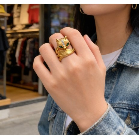 Nhẫn nữ có khí chất cổ điển chải vàng niche