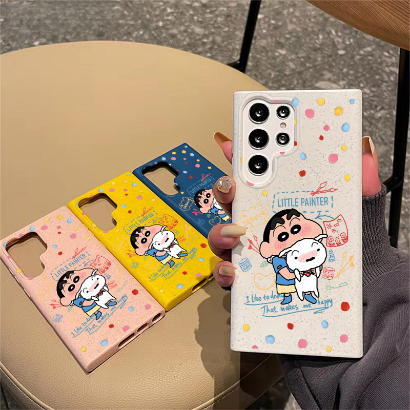 Dành Cho Samsung S26 Ultra S25 Ultra S24U S25FE A56 Họa Sĩ Crayon Shin-chan Vỏ Điện Thoại Mềm Rơm Lúa Mì Thân Thiện Với Môi Trường A55 S23 U / S22 / S20 FE A17 A07 Vỏ Samsung Chống Sốc