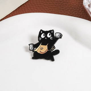 Mèo Đen Barista Trâm Dễ Thương, Phù Hợp Làm Quà Tặng Cho Người Yêu Cà Phê Và Mèo