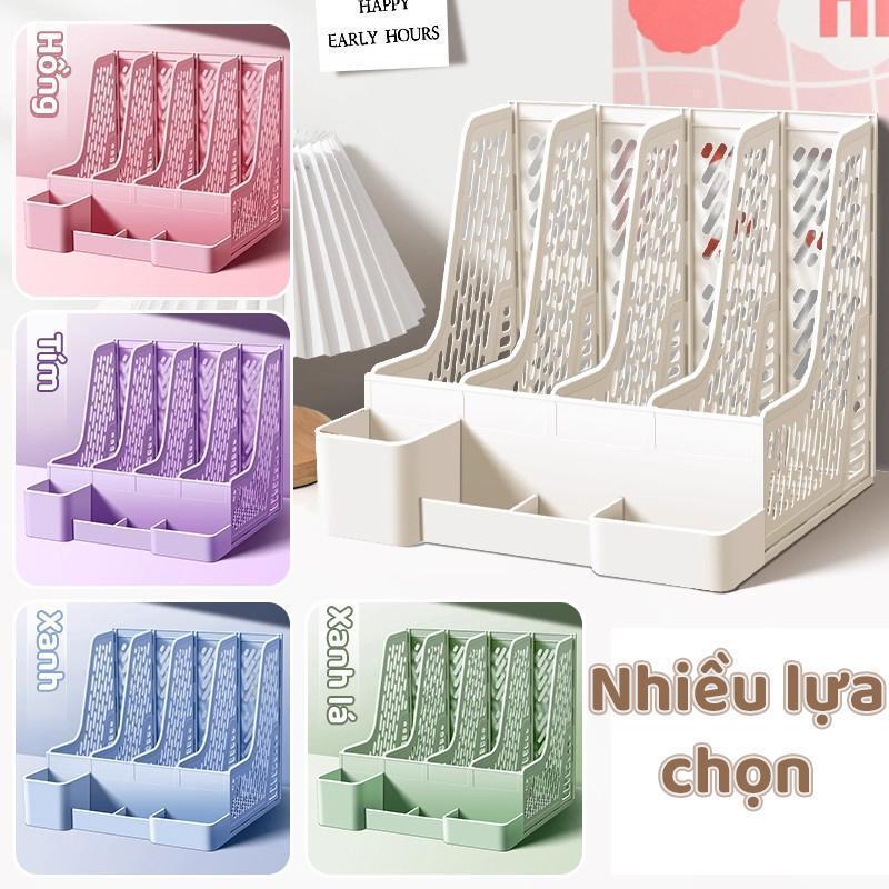 Giá Để Tài Liệu 4 Ngăn - Kệ Nhựa Đựng Sách Bền Bỉ Cho Học Tập Và Văn Phòng, Gọn Gàng
