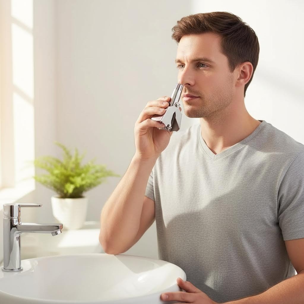 Hướng dẫn sử dụng Tông đơ cắt tóc mũi bằng thép không gỉ Máy cắt mũi cơ khí có thể giặt được cho nam và nữ