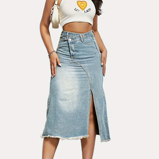 Hàng sẵn có XXL - Váy denim cotton cao cấp thiết kế eo cao, dáng hiện đại