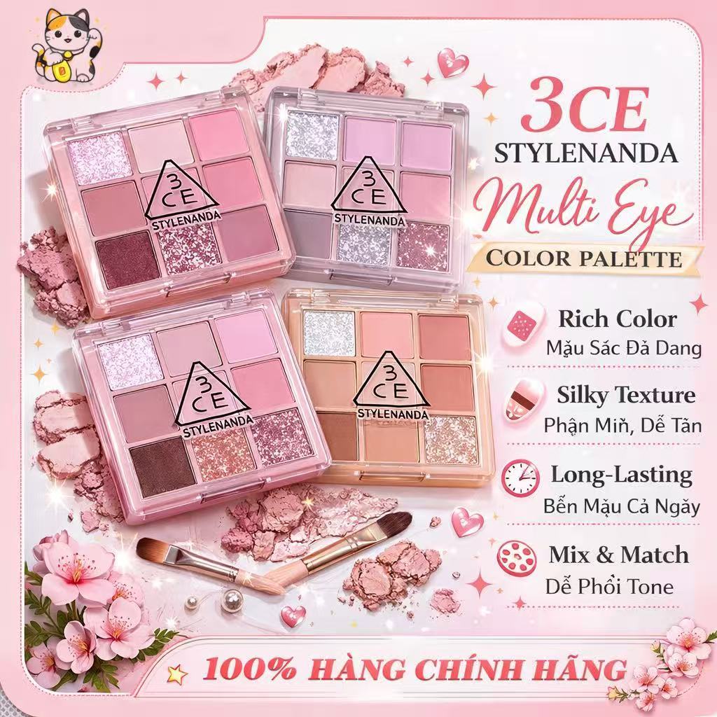 [Chính Hãng] Màu Mắt 9 Ô 𝟛ℂ𝔼 𝐌𝐮𝐥𝐭𝐢 𝐄𝐲𝐞 𝐂𝐨𝐥𝐨𝐫 𝐏𝐚𝐥𝐞𝐭𝐭𝐞 Mới Nhấ 2025 Fullsize/Fullbox