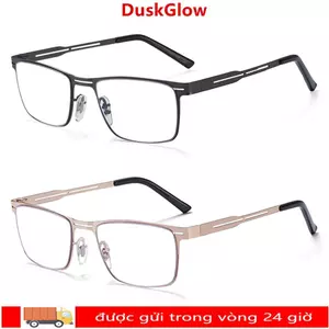 Kính mắt vuông DUSKGLOW, Kính đọc sách chống ánh sáng xanh siêu nhẹ bằng kim loại, Kính bảo vệ mắt chặn màu xanh thanh lịch Kính cận thị nam nữ