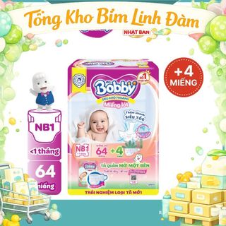 [TẶNG MIẾNG NGẪU NHIÊN] Miếng lót sơ sinh Bobby Newborn 1-64 miếng
