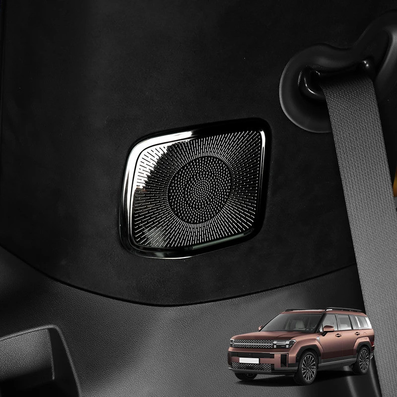 Dành Cho Xe Hyundai Santa Fe MX5 2024 2025 Thép Không Gỉ Xe Phía Sau Thân Xe Đuôi Loa Âm Thanh Bao Viền