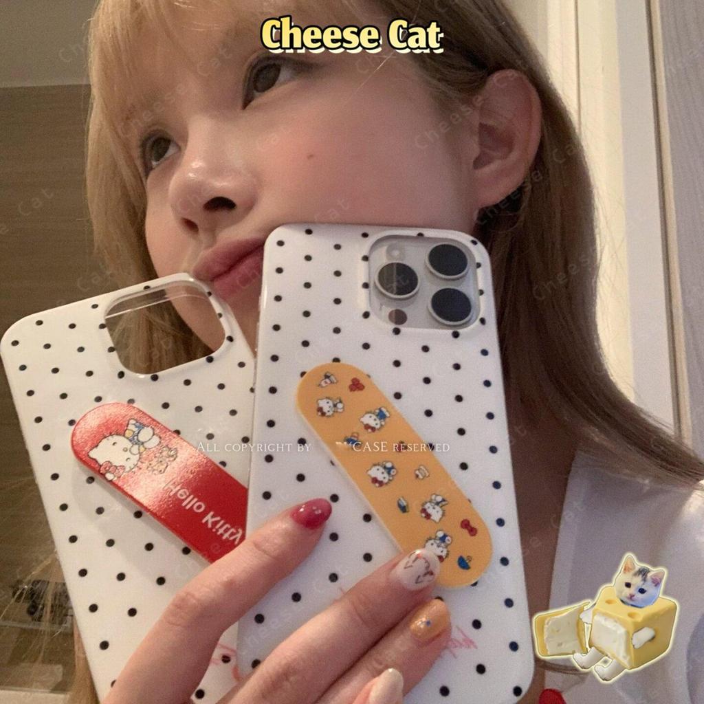 Kitty Ốp điện thoại hình vòng gấp vô hình tùy chỉnh có chân đế vô hình dễ thương cho iPhone 13 14 15 12 11 17 Pro Max