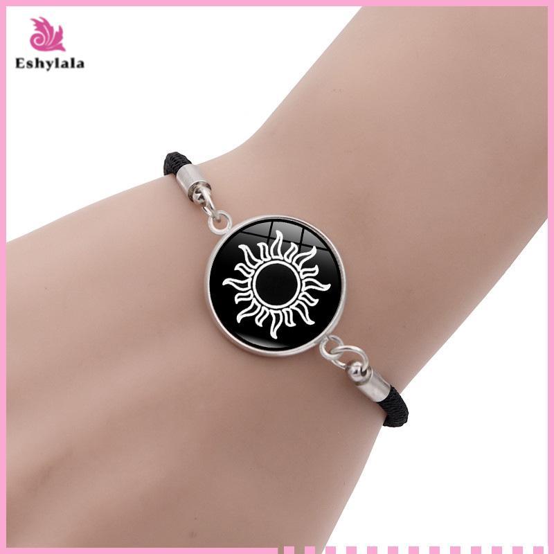 Eshylala 2 Cái / bộ Dạ Quang Cặp Đôi Mặt Trăng Vòng Tay Dành Cho Nữ Dây Dệt Có Thể Điều Chỉnh Quyến Rũ Tình Bạn Bạn Gái Trang Sức Dự Tiệc Quà Tặng [MỚI]