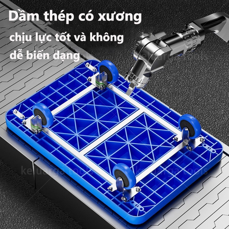 Xe đẩy hàng Xe Đẩy Gấp Gọn chống ồn siêu bền Tải trọng Lớn 150KG Tiện Lợi 4 bánh xe