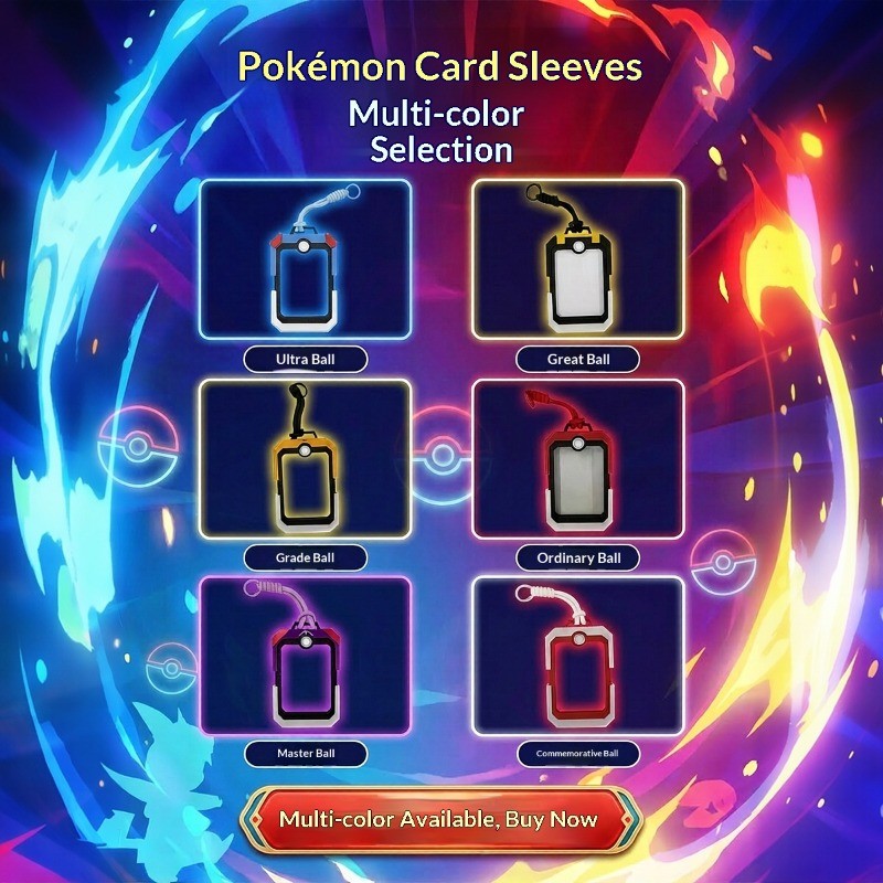 Bộ thẻ Pokemon PTCG, Hộp lưu trữ phụ kiện treo thẻ Pokeball, Bộ thẻ hiển thị, Hộp lưu trữ thẻ Bộ sưu tập trò chơi Hộp lưu trữ thẻ