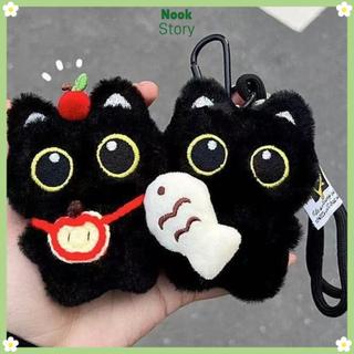 [Giao hàng từ Việt Nam] Mặt dây chuyền túi búp bê NOOKSTORY, Túi đeo vai máy ảnh Móc khóa búp bê sang trọng mèo đen, Khăn quàng cổ dễ thương Quà tặng vòng chìa khóa ô tô