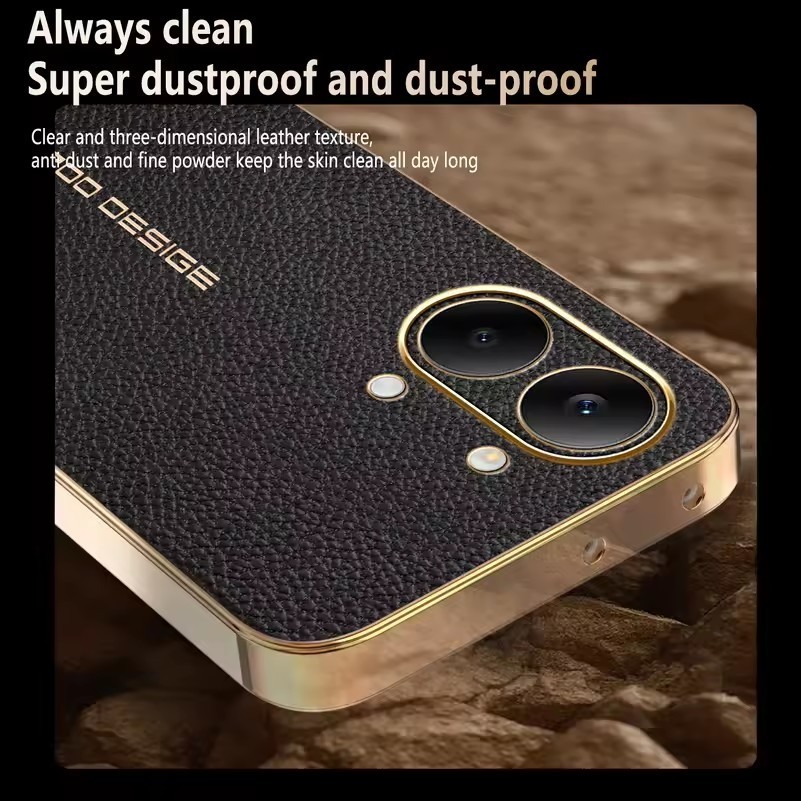 Ốp khung mạ điện bằng da vải thiều cổ điển cho Xiaomi poco x8 x7 x6 pro max f8 f7 f6 Redmi Turbo 5 Max 4 pro Vỏ cảm giác da Camera Vỏ bảo vệ chống sốc