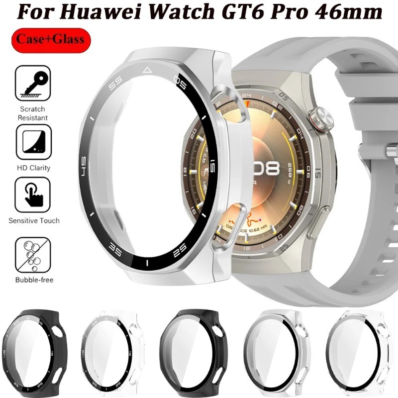Ốp Bảo Vệ Chống Sốc PC Cho Huawei GT6Pro GT 6Pro Kính Cường Lực + PC Dành Cho Huawei GT6 Pro Đồng Hồ Thông Minh Bảo Vệ Cứng Vỏ Da