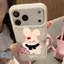 Thỏ Strawberry Cute Cổ Đen Dành Cho 16 Vỏ Ốp Lưng Iphone 17 Air 14/13/11 Pro