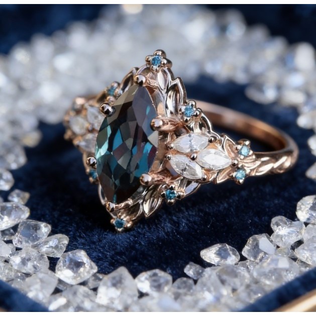 Tính khí thời trang hoa rỗng zirconia niche và nhẫn nữ đa năng