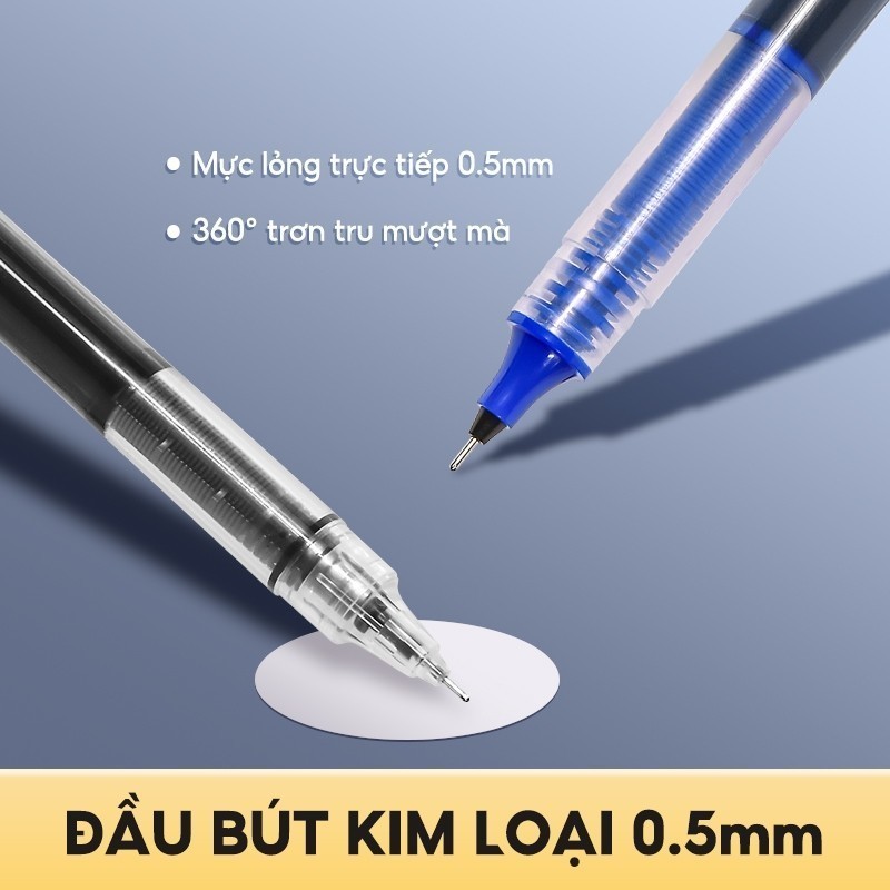Combo 20 Chiếc Bút Gel 0.5mm Nhanh Khô – Viết Mượt, Khô Nhanh, Mực Lớn Gấp 3 - 3 Màu Đen/Xanh/Đỏ-Có Hộp Đựng