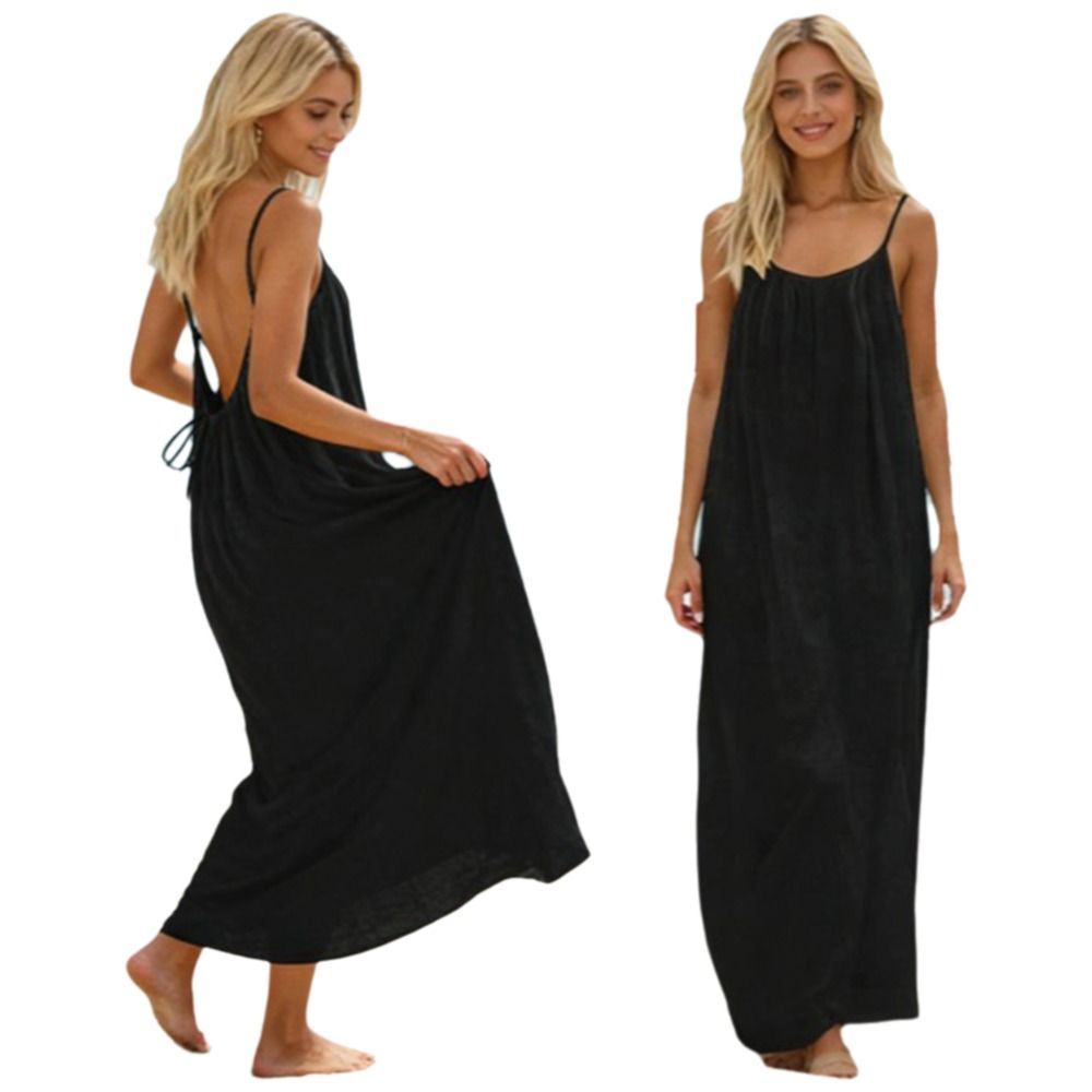 Váy Cami JUIC màu trơn, thiết kế hở lưng trendy, chất liệu mềm mại và thoải mái