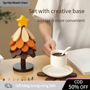 【COD】Đế lót gỗ tự nhiên chống nóng đa năng, có thể dùng làm quà Giáng sinh ý nghĩa, phù hợp mọi không gian bếp.