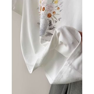 Áo Thun Nữ 2026 Cổ Tròn Tay Ngắn, 100% Cotton, In Hình Hoạt Hình