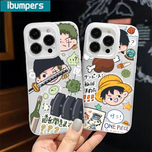 Ibumpers Ốp Điện Thoại OnePieces Anime Hoạt Hình Dễ Thương Trong Suốt Bảo Vệ Mềm Cao Cấp Vỏ Chống Sốc Cho iPhone 11 12 13 14 15 16 17 Pro Max IP 7 8 Plus X XS XR