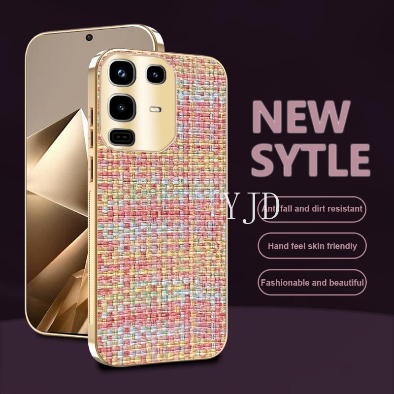 Ốp YJD Cho Infinix Note 50 Pro Plus Note50S X6658 X6855 X6870 X6856 Giỏ Phong Cách Nữ Dệt Khung Mạ Điện Chống Rơi Vỏ Điện Thoại