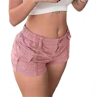 Quần short denim nữ màu đơn giản, phong cách châu Âu - Mỹ, chất lượng cao cấp