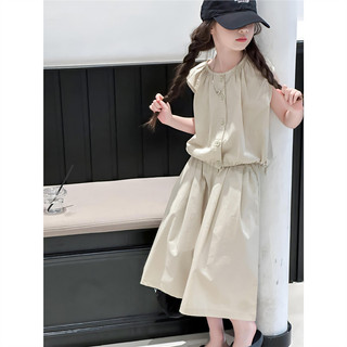 Set đồ bé gái mùa hè phong cách Hàn Quốc - áo không tay + quần ống rộng cá tính
