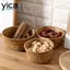 Giỏ đựng đồ mây YICA, Trang trí máy tính để bàn tại nhà Giỏ đựng đồ nhà bếp rau quả, Giỏ đựng đồ lặt vặt sáng tạo Giỏ dệt tay đa năng bằng mây giả