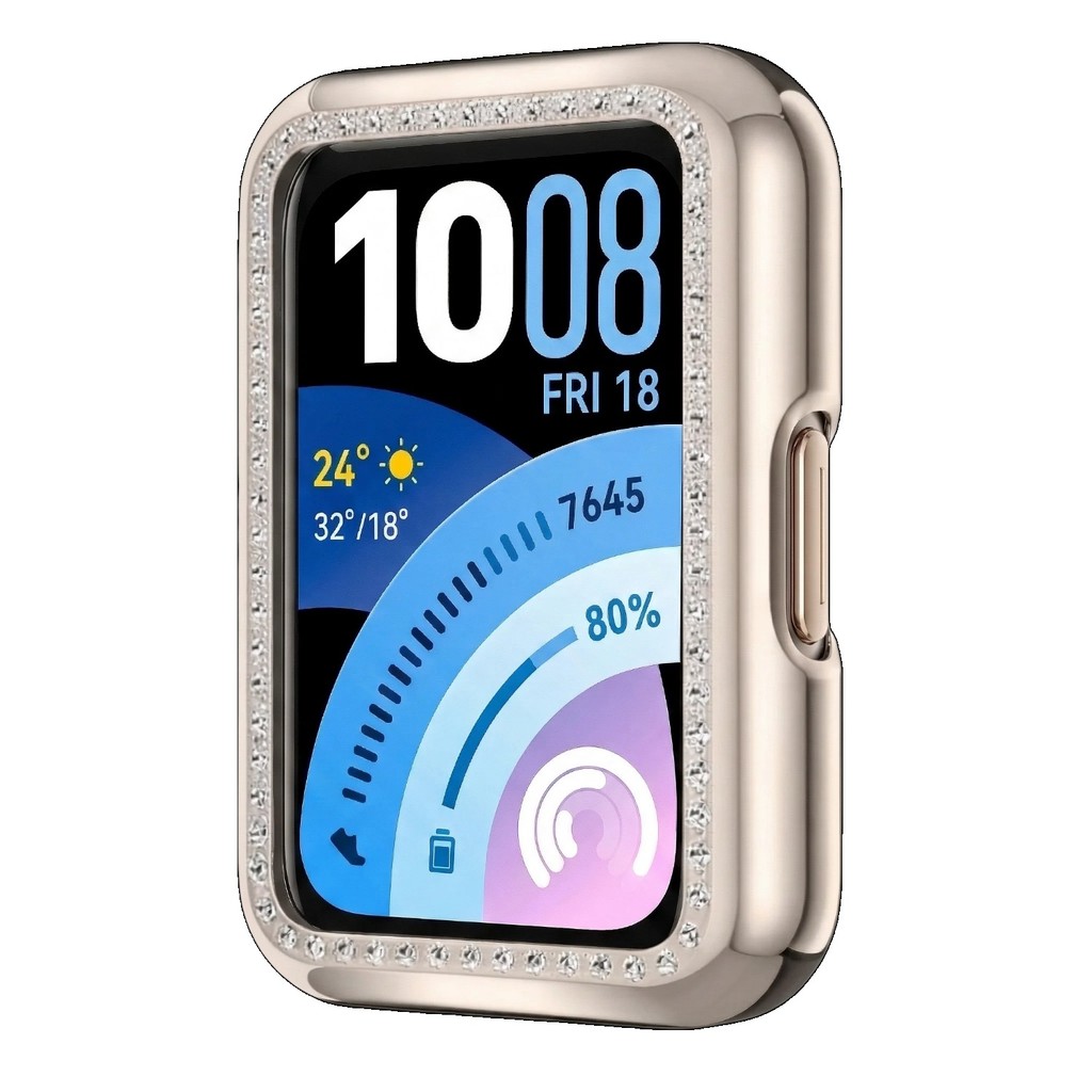 Vỏ kim cương Bling cho Huawei Band 11 10 9 8 Vỏ bảo vệ PC cứng Ốp lưng cho Huawei Band 11Pro Bảo vệ