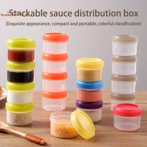 TRTR 4 35ml Salad Hộp Đựng Để Đi Nhựa Xoắn Top Sốt Gia Vị Hộp Đựng Có Nắp Hộp Cơm Trưa Phụ Kiện VN