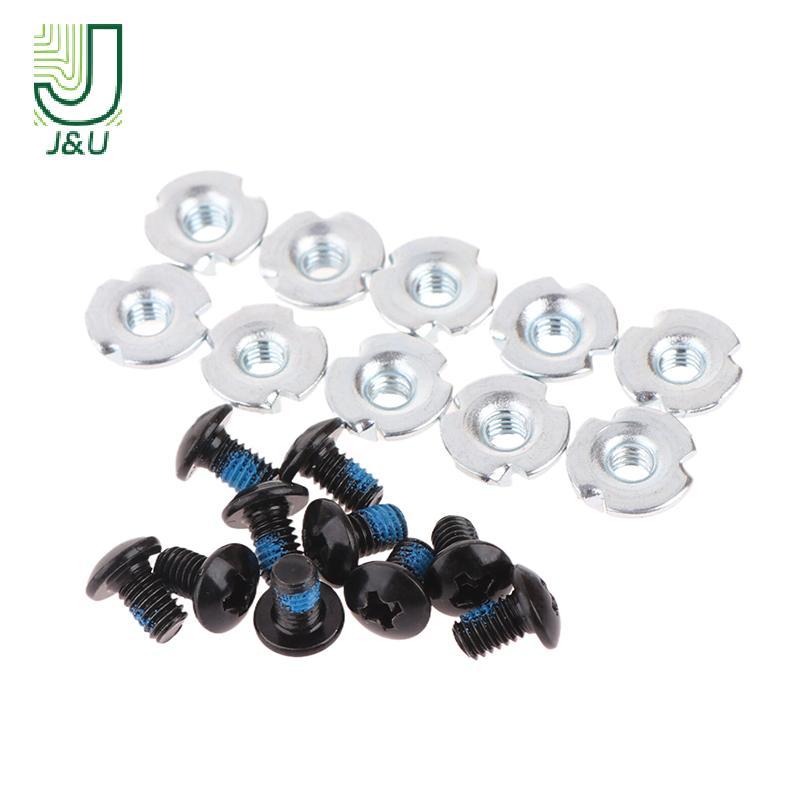 [J & U-T] 10 Cặp Giày Trượt Ván Vít Nội Tuyến Con Lăn Trượt Thay Thế Sửa Chữa Gắn Vít Đai Ốc Bu Lông Phần Con Lăn Giày Trượt Phụ Kiện