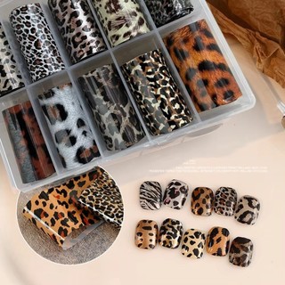 ARTISANU Giấy Dán Móng Tay, Da Báo Đen Trắng Dán Móng Tay, Hiệu Ứng Sequin Chuyên Nghiệp Họa Tiết Sọc Ren Thiết Kế Đề Can Móng Tay Trang Trí Móng Tay