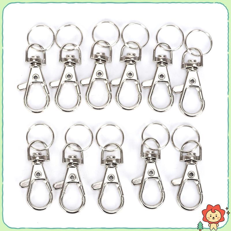[Jielus] 10PC Bạc Xoay Kích Hoạt Kẹp Chụp Tôm Hùm Khóa Móc Túi Móc Chìa Khóa Móc Quà Tặng