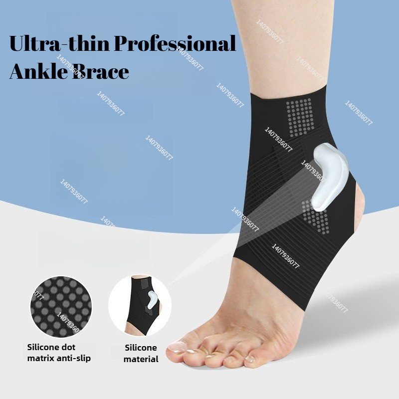 Nẹp mắt cá chân unisex với miếng đệm silicon, chống bong gân và bảo vệ khớp, phù hợp thể thao ngoài trời