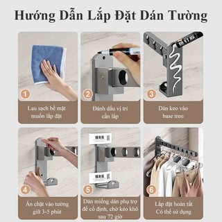 【COD】Giá treo tường có thể thu gọn, giúp phơi đồ và treo quần áo một cách gọn gàng mà không chiếm nhiều diện tích sàn.